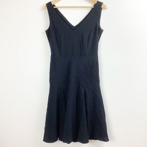 Ann Taylor Navy Blue Sleeveless Classic V-Neck A-Line Dress